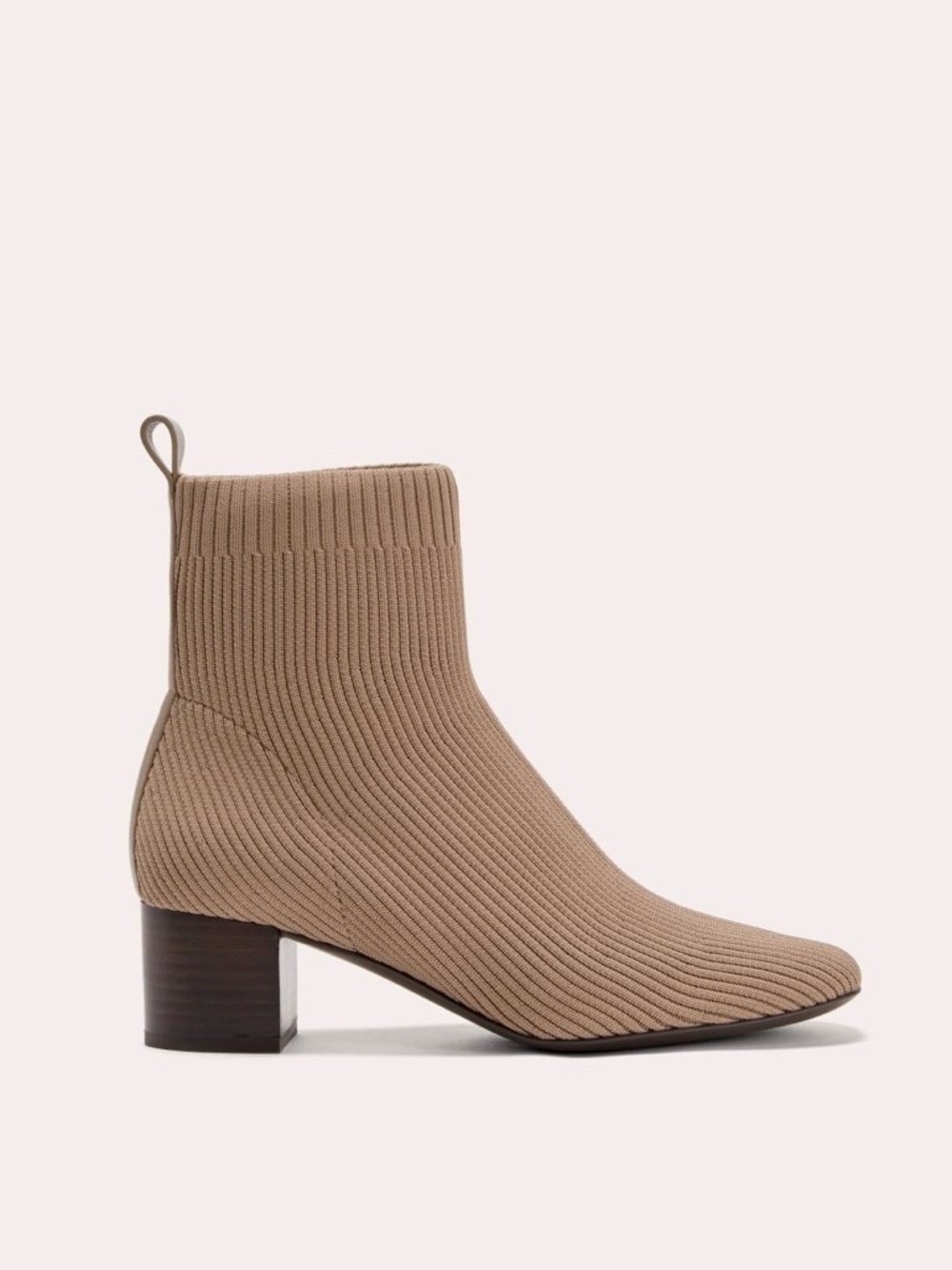 EVERLANE The Glove Boot Size 11 Tan Mocha ReKnit 2" Block Heel Minimalist Spring